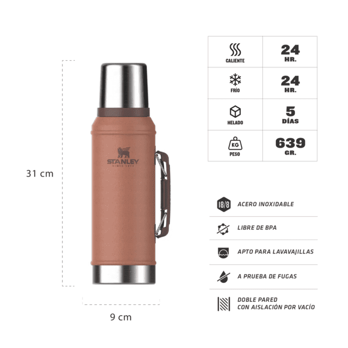 Termo Stanley Classic Bottle 0,94 L Terracota - Imagen 3